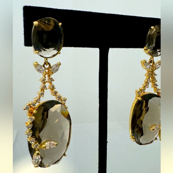 Set of earrings & ring - 18k gold plated & Citrine Stone. - Picture 4 of 4